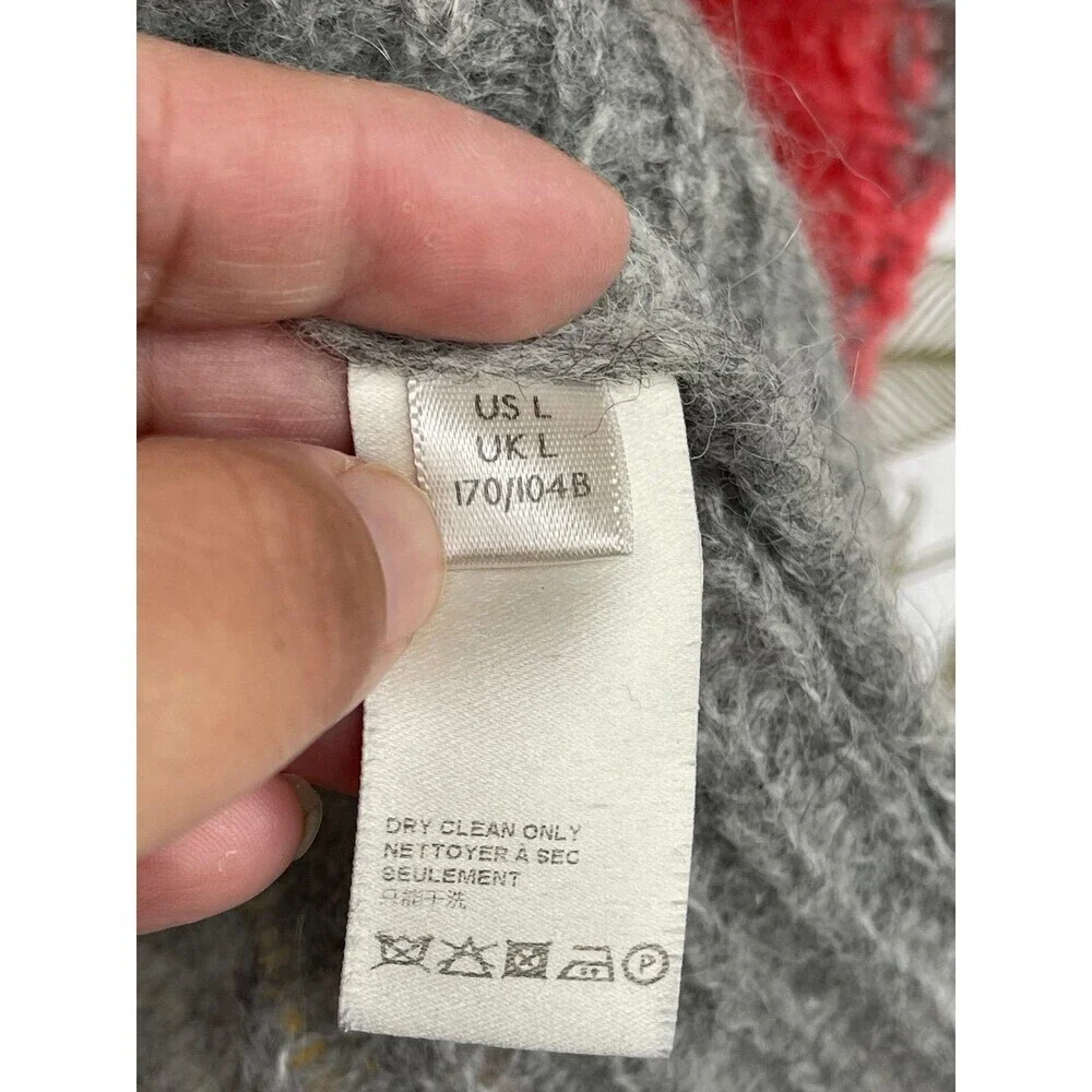 Free People Alpaca Blend Rainbow Stripe Oversized Sweater L  Soft Girl Aesthetic